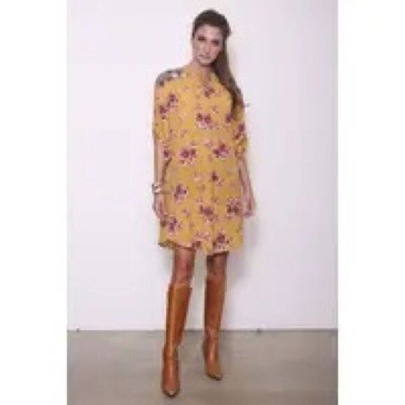 KINdom Shirt Dress‎ w/Handwoven, Gold/Marroon - Picture 4 of 15